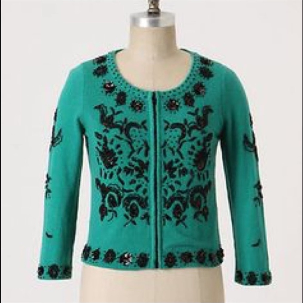 Anthropologie Laureate Lane Beaded Cardigan XS